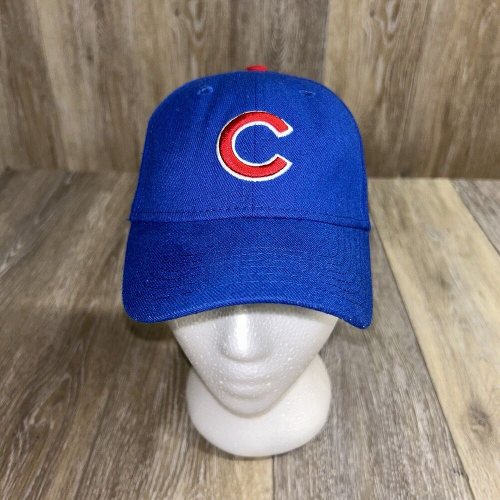 Chicago Cubs Baseball Hat Cap New Era Blue Youth Kids 39Thirty Flex Fit SIGNED